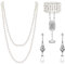 SAVITA 1920er Accessoires Set, 3 Stck. 20s Schmuck Jahre-Kunstperlen Halskette und Ohrringe Armband-Ring-Set 20er Jahre Flapper Accessoires Damen für Gatsby-Party Frauen und Mädchen