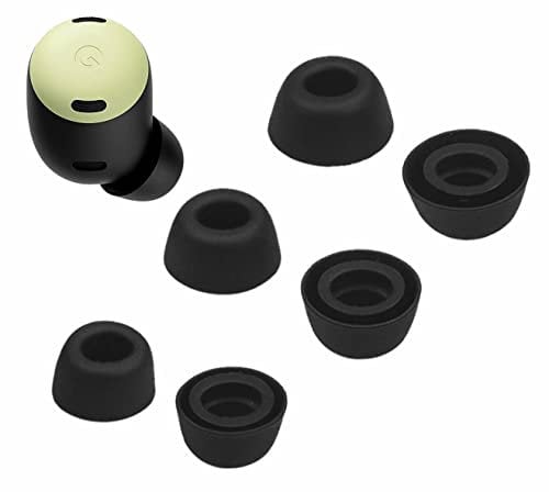 A-Focus Silicone Ear Tips (L/M/S), Compatible with Pixel Buds Pro, Black