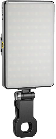 Starbea LED Video Light, Rechargeable Clip Phone Light Mini Selfie Light for iPhone/Tablet/Laptop, Built-in 3000mAh Battery for Zoom Calls/Remote Working/Live Stream/Makeup (120C)