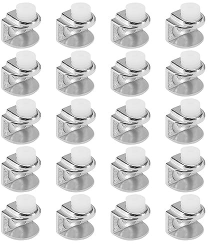eMagTech 20 Stück Verstellbare Glas-Clip Regalhalter für 5–9mm Dicke Glasregalhalterungen Zubehör für Weinschränke Vitrinen Glasregale