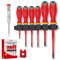 Mustbau Schraubendreher-Set 9 in 1, Magnetisches Schraubendreher-Set mit VDE-Prüfung, Profi Schraubenzieher set mit dünner Spitze Schlitz/Kreuz I Elektriker Werkzeug