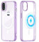Yoedge Transparent Magnetisch Hülle für iPhone X/iPhone XS 5,8 [Kompatibel mit MagSafe] Schlank Dünn Silikon TPU Stoßfest Magnet Handyhülle Kratzfeste rutschfeste Schutzhülle für iPhone XS, Lila