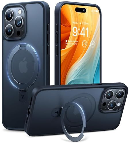 TORRAS Handyhülle UPRO Ostand Matte für iPhone 15 PRO (schwarz)