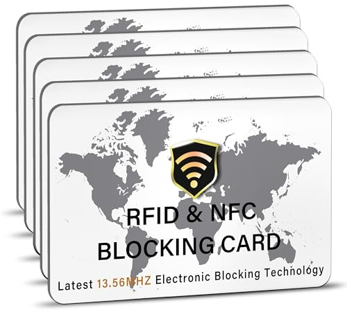 SaiTech IT RFID-blockierende Karte, NFC, kontaktlose Debit-/Kreditkarte, ATM, Reisepassschutz, ideal für Männer und Frauen, schlank mit Weltkarten-Design, passt perfekt in die Brieftasche,