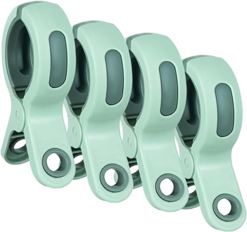 EHOTER Groß Badetuch Klammern Winddicht Strandtuch Clips Kunststoff Wäscheklammern Handtuchhalter Winddicht Klammern auf Strand, Sonnenliegen für Liege Pool Stuhl Wäsche Quilt (B*4)
