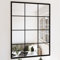 Gecheer Espejo de Pared,Espejo Baño,Espejos De Salon,Espejo Recibidor Entrada Espejo de Pared de Ventana Espejo de Ventana de Metal Espejo Decorativo Negro,80x60 cm