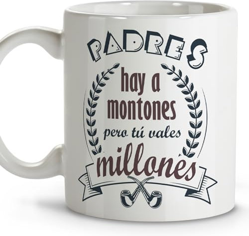LolaPix Tazas originales para regalar. Tazas de cafe. Día del padre regalos. Regalos para padres. Taza cerámica 330 ml.