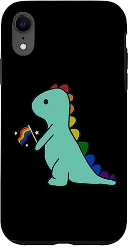 LGBTQ Allysaurus Dinosaur Rainbow Flag Ally Gay Pride Month Case for iPhone XR