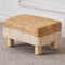 Cpintltr Fußhocker Ottoman Rechteckige Fußstütze Pouf Ottomane Natürliche Seegras Fußhocker mit hölzernen Beinen Hand Weave Step Hocker für Wohnzimmer Schlafzimmer Eingang (Weiß)