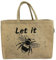 Domelo Einkaufskörbe. Bedruckte Einkaufstasche. Jute Tasche groß. Korbtasche, wasserabweisenden Strandtasche. Jutetaschen Shopper als Shopping bag. Tragetasche (Let it be)