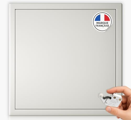 Revisionsklappe 500 x 500 mm aus weißem Stahl mit professionellen Riegeln | Für Wand und Decke, isolierter Dachboden, Badezimmer, direkter Zugang, Badewanne und Dusche, schnelle Öffnung und diskrete