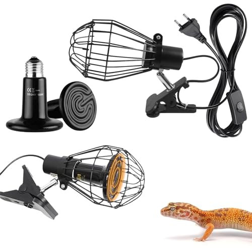 Schildkröte Wärmelampe, Reptilien Wärmelampe Mit Schutzhülle, 100 W Reptilien Terrarium Lampe, Schildkröten Wärmelampe, Reptilien Heizlampe, Wärmelampe Terrarium Für Eidechse Schlange Chamäleon