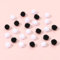Anevous 300 Stück Mini Pompons zum Basteln, Mini Pompoms für Handwerk Herstellung, Kleine Pom Pom Bälle, Pompons Zubehör für Nähen Deko, Lustige DIY Kreative Handwerk, Weihnachten,Weiß+Schwarz 10mm