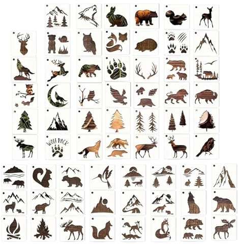 3x3 Inch Reusable Craft Stencils, Animal Templates for Home Decor, Craft Stencils for Ornaments, Reusable Animal Paint Stencils, Glass Painting Animal Stencils, Animal Stencils for Pottery Projects
