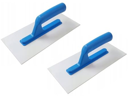 2er Set Profi Kunststoff-Reibebrett 280 x 140 mm (11 Zoll) – 3 mm ABS-Reibebretter für mineralischen Putz, Acrylputz und Strukturputz, Glättbrett mit ergonomischem Griff, Putzwerkzeug