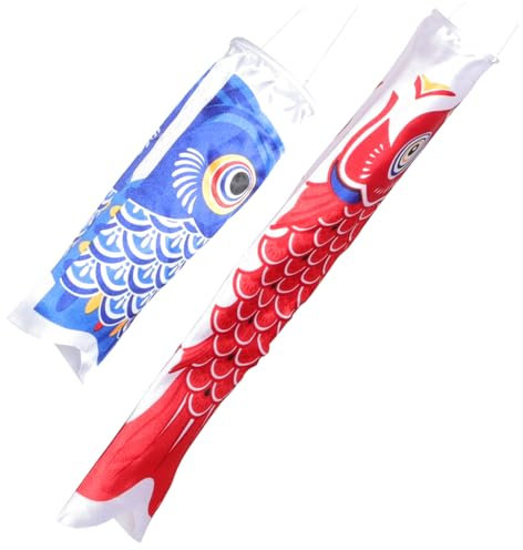 POPETPOP Windsack-flaggen mit Japanischen Fischen für Den Außenbereich Dekoration für Den Garten Terrasse Strapazierfähige Flaggen
