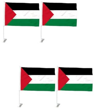 POPETPOP 2 Ensembles Drapeau Palestinien Bannières Drapeaux De Fenêtre Palestine Flag Palestinian Flag Decoration Voiture Drapeau National Décoratif Drapeau De Pays Vif 2 Pièces * 2