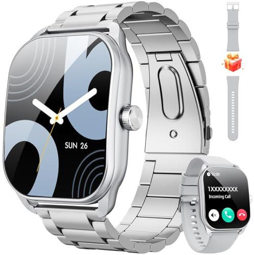 Smartwatch Uomo Donna, fitness tracker da 2,01” con 120+ modalità sportive Monitor della frequenza cardiaca e del sonno e dell'ossigeno nel sangue, orologio fitness impermeabile IP68 per Android iOS