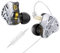CCZ MC04 Écouteurs Intra Auriculaire, IEM avec Fiche 3.5mm en OFC Argenté, In Ear Monitor avec Micro 10mm Double Driver Hybride 1DD+1BA, Écouteur Gaming Isolation Sonore Compatibles avec Switch