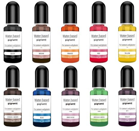 Farbpigmente für Gießpulver, Farbe Für Gießpulver, 10 Farben Flüssiger Farbpigmente für Gießpulver, DIY Produktion Zementbeschichtung Farbige Pigmente