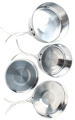 Hemobllo 4stücke Edelstahlpfannen Set Mit Kochpfanne Und Falttopf Kombi-kochset Für Camping Outdoor Und Wandern Robuste Kochutensilien