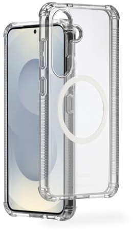 Hama Magnetische Handyhülle Extreme Protect für Samsung Galaxy S25+ (Bumper D3O-lizenziert, Qi2 kompatibel, mit Magnet, durchsichtige Hülle mit Anti Gelbstich, Case für induktives Laden) transparent