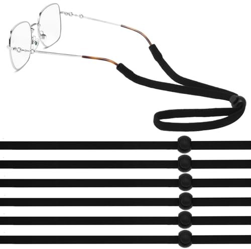 Flintronic Sangle de Lunettes de Sport, Lot de 6 Cordon pour Lunettes en Antidérapant et Réglable, Forte Élasticité Convient à Toutes Les Tailles de Tête, pour Femme Homme, Fitness, Plein Air, 30-70cm