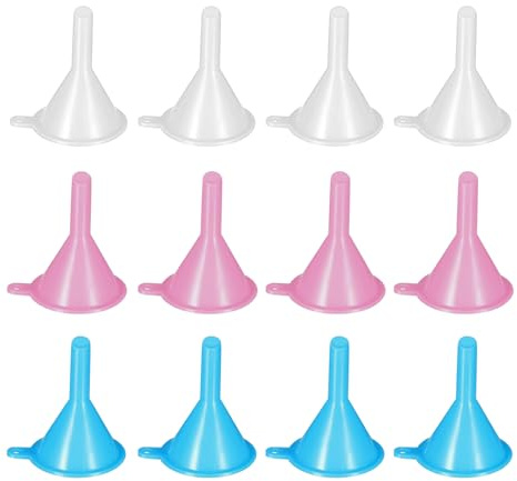 12 pezzi piccolo imbuto, imbuto da cucina, imbuto da laboratorio, mini imbuto da riempire, set di imbuti per oli essenziali, shampoo, profumi, bottiglie, polveri, sabbia