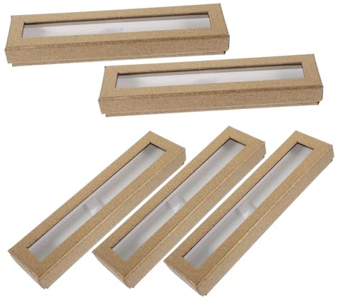 Sewroro 5 Stück Teiliges Leere Stiftboxen mit Fenster Praktische Verpackungsbox für Kugelschreiber und Füllfederhalter zum Organisieren und Verschenken