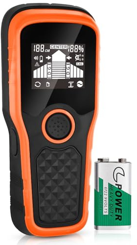 2026 Upgraded Smart Automatic Stud Finder, 5-in-1 Electronic Stud Detector Wall Scanner with LCD Display & Audio Alarm, Stud Sensor Beam Center Finding for Wood Wire Metal Stud Cable Joist Detection