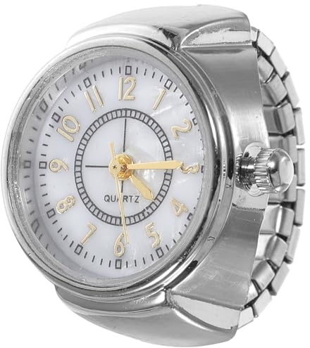 POPETPOP 1pc Ring Watch, Mini Quartz Finger Watch for Men and Women, Stainless Steel Jewelry
