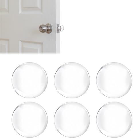6 Stück Türpuffer selbstklebend transparent (40x8mm) – Türgriff Puffer als Wandpuffer gegen Knallen | Geräuschloser Türstopper ohne Bohren