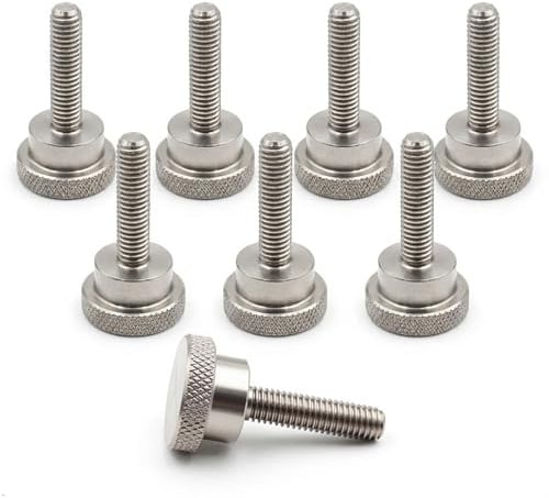PrecisionGeek® viti M8 × 20 mm con testina zigrinata – Ø16 mm testa – in acciaio inossidabile – testa cilindrica – viti a brugola per metallo, legno e acrilico – set da 8 pezzi