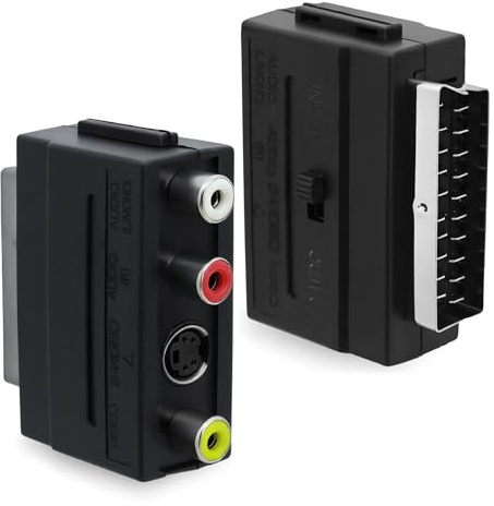 Dupoem Scart till 3X RCA in Out + S-Video S-VHS AV Audio Video Adapter