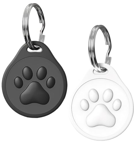 YOFDAL 2 Stück Hundezubehör,Mit QR-Code Hundetracker,Hundemarke mit Gravur,Anti-Verlust-Haustier-Marke,Intelligente(Schwarz + Weiß)