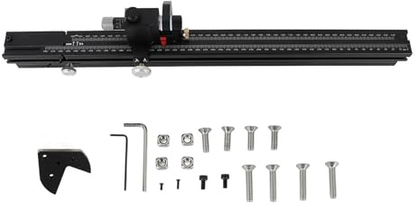 Misuratore per troncatrice professionale per la lavorazione del legno Accessorio per da tavolo in lega di alluminio ad alta precisione con misurazione a doppia scala per la