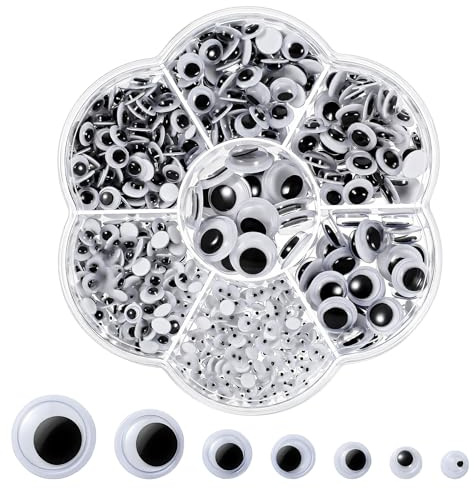700 Stück Wackelaugen Selbstklebend Klein Kunststoff Augen zum Basteln Kulleraugen Selbstklebend Kunststoff Puppe Augen zum Aufkleben Bastelaugen Aufkleber für DIY Scrapbooking Kunsthandwerk Zubehör