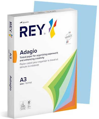 Rey Adagio A3 80gsm Blue Paper - 1 Ream (500 Sheets)