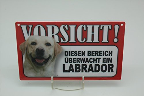 LABRADOR - Tierwarnschild - VORSICHT Tier Warnschild 20x12 cm Hund Hunde Schild 29