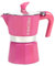 Pedrini Glitter Caffettiera, Alluminio Verniciato, Rosa, 3 Tazze