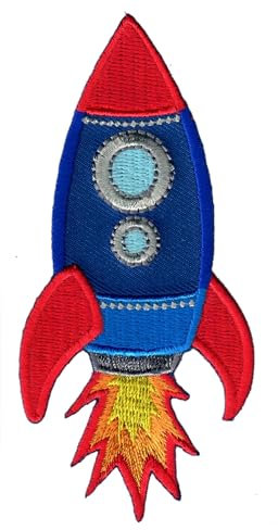 PatchMommy Rakete Patch Aufnäher Applikation zum Aufbügeln Bügelbild - für Kleidung Jeans Jacken Kinder Baby