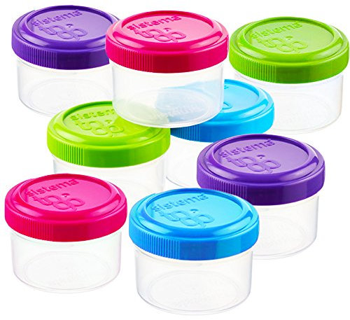 Sistema Assorted 8 Count Small Dressing Pot Container Set with Twist Lock Lids
