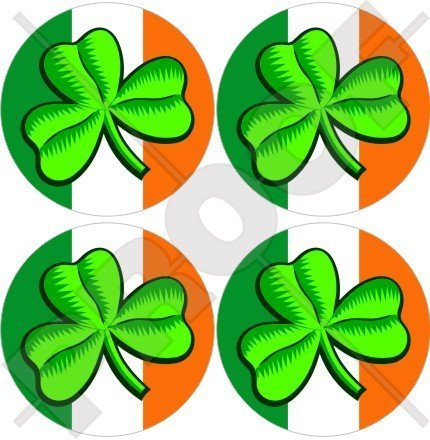 IRLAND Eire Irish Shamrock 50mm Auto & Motorrad Aufkleber, x4 Vinyl Stickers