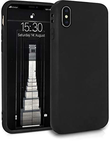 MyGadget Hülle kompatibel mit iPhone XS Max - robuste Handyhülle TPU Case Slim Silikonhülle - Back Cover Kratzfest Schutzhülle matt Schwarz