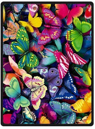 YISUMEI - 150 x 200 cm Decke - Bunte Schmetterlings Schönheits Natur Fleecedecke,Kaschmir-Gefühl Kuscheldecke Geeignet für Bett oder Sofa