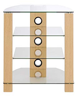 TTAP Vision Hifi Oak/Clear Glass Hifi Rack