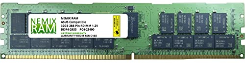NEMIX RAM Memorycity Barrette de mémoire DDR4 2933 MHz PC4-23400 2Rx4 1,2 V 288 broches ECC RDIMM compatible avec cartes mères ASUS 32 Go (1 x 32 Go)