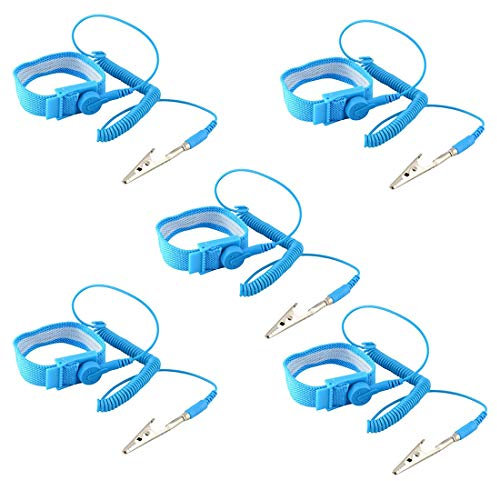 Hailege 5pcs Anti Static Wrist Strap ESD mit Clip Discharge Erdung Verhindern Sie statischen Schock