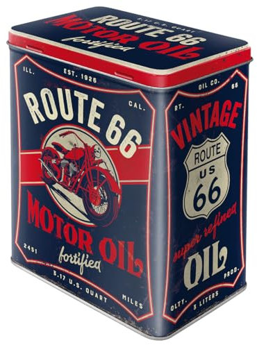 Nostalgic-Art Boîte de conservation rétro L, Motor Oil – Idée de cadeau pour fans de la Route 66, Grande récipient à café, Design vintage, 3 l