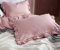 CoutrueBridal 2 Pack Volants taie d'oreiller Feuille de Lotus 65x65cm Oreiller en Microfibre Rose Couvre-oreillers taie d'oreiller Romantique